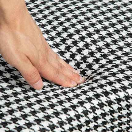 Scaun retro, model Houndstooth, elemente din lemn și auriu