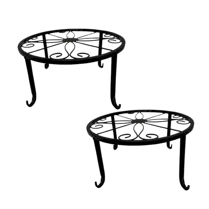 Suporturi retro pentru plante din fier forjat, set de 2, pentru interior/exterior