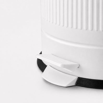 Retro Pedal Waste Bin 40 L with Soft-Close Lid, White, Iron