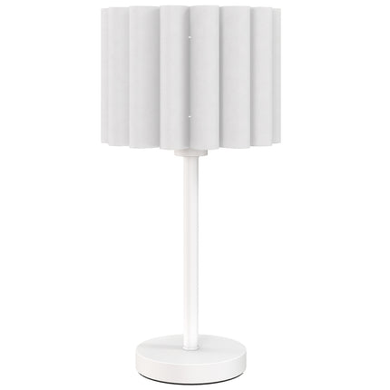 Lampă de masă în stil retro, abajur din plastic alb, dulie E27
