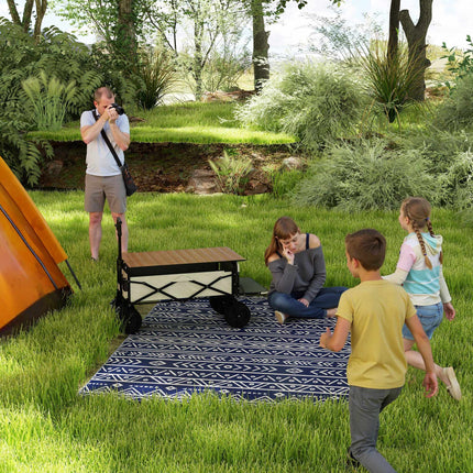 Covor de exterior reversibil, rezistent la intemperii, 182x274 cm, albastru/alb