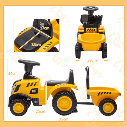 Excavator cu lopată și remorcă, galben, vârste 1-3 ani