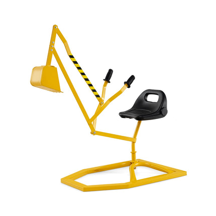 Jucărie excavatoare metalică călăreț cu scaun rotativ la 360 de grade