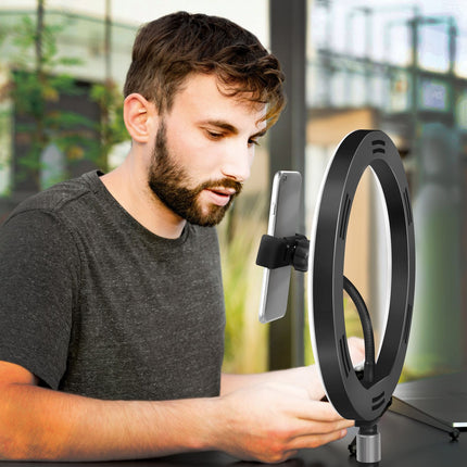 Ring light for smartphone Ø25cm with table stand