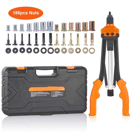 Rivet Nut Tool Kit, 16-Inch, 13 Mandrels, 186 Nuts