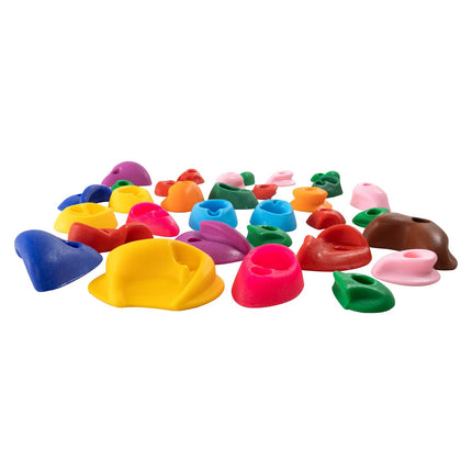 Rock Climbing Holds Set, 32-Pack With Mounting Hardware