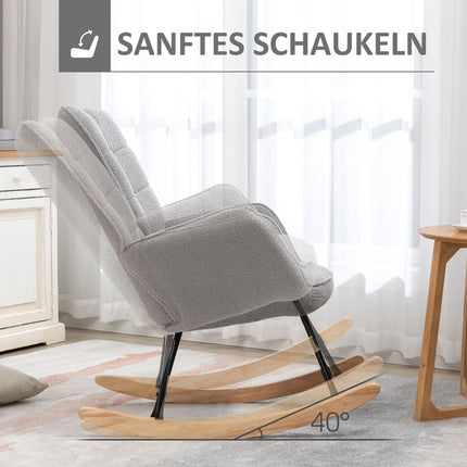 Light gray Berber fleece armchair, 120 kg capacity