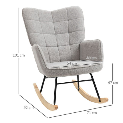 Light gray Berber fleece armchair, 120 kg capacity