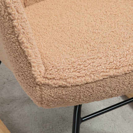 Brown lambskin-Look relaxing chair - 120 kg capacity