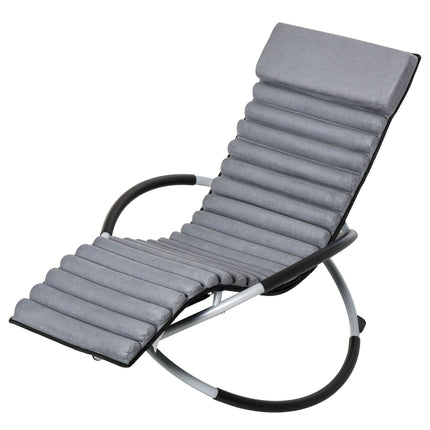 Scaun balansoar Ergonomic 2 In 1 Scaun balansoar Scaun de gradina Leagan balansoar Metal Textline Sferic Gri Inchis 145 X 74 X 88 Cm