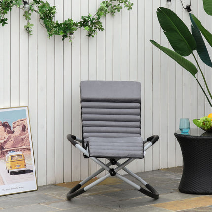 Scaun balansoar Ergonomic 2 In 1 Scaun balansoar Scaun de gradina Leagan balansoar Metal Textline Sferic Gri Inchis 145 X 74 X 88 Cm