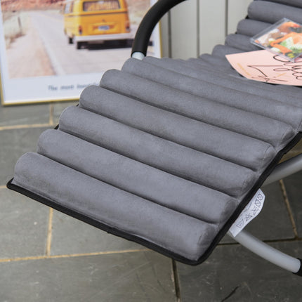 Scaun balansoar Ergonomic 2 In 1 Scaun balansoar Scaun de gradina Leagan balansoar Metal Textline Sferic Gri Inchis 145 X 74 X 88 Cm