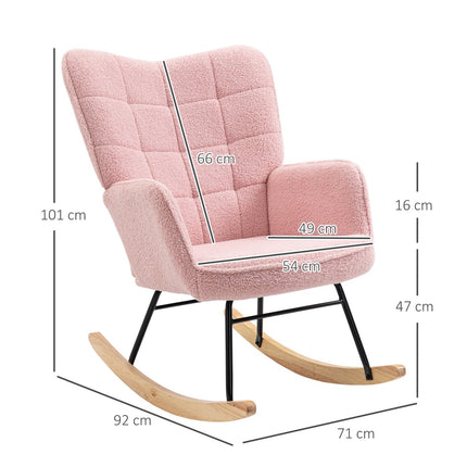Scaun balansoar, Scaun balansoar, Scaun Accent, Scaun de relaxare, Scaun de living pentru dormitor, pana la 120 kg, imitatie piele de miel, roz