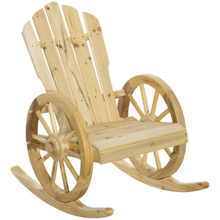 Balantor, Scaun Rustic Relax, Scaun De Gradina Cu Design Roti, Scaun Leagan, Lemn Masiv, Lemn Natural, 68 X 88 X 92 Cm
