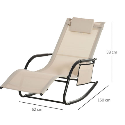 Scaun balansoar Scaun balansoar Scaun de gradina Sezlong balansoar Plasa metalica Bej 150 X 62 X 88 Cm