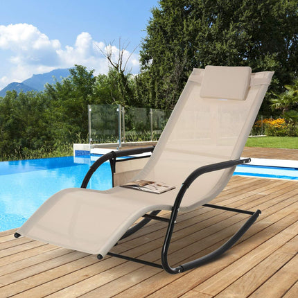 Scaun balansoar Scaun balansoar Scaun de gradina Sezlong balansoar Plasa metalica Bej 150 X 62 X 88 Cm