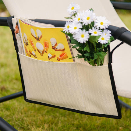 Scaun balansoar Scaun balansoar Scaun de gradina Sezlong balansoar Plasa metalica Bej 150 X 62 X 88 Cm
