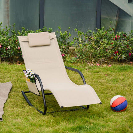 Scaun balansoar Scaun balansoar Scaun de gradina Sezlong balansoar Plasa metalica Bej 150 X 62 X 88 Cm