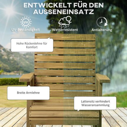 Garden rocking chair, spruce - Arm rest, 130 kg Capacity
