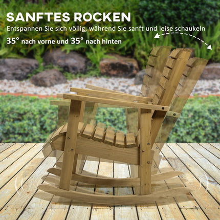 Garden rocking chair, spruce - Arm rest, 130 kg Capacity