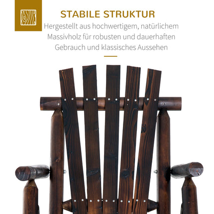 Scaun balansoar cu cotiera, rezistent la intemperii, lemn masiv carbonizat, 97 X 69 X 93 cm