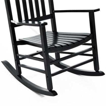 Black wooden rocking chair with armrests 69X86X115 Cm