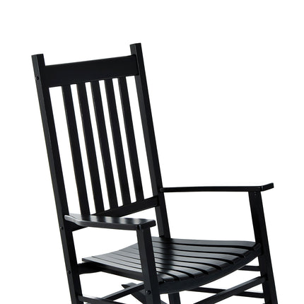 Black wooden rocking chair with armrests 69X86X115 Cm
