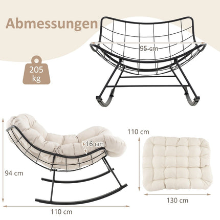 Scaun balansoar cu perna, Capacitate 205 kg, Bej