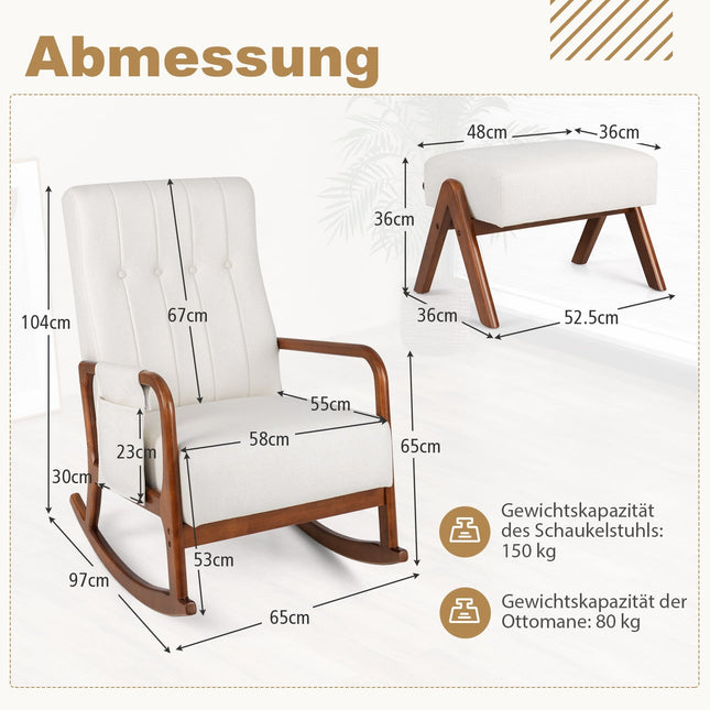 Balansoar cu otoman, design ergonomic, bej