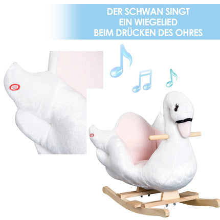 Cal balansoar Pentru Copii Roz + Alb Jucărie cu animale balansoar pentru camera copiilor 60 X 32 X 55 Cm
