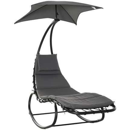 balansoar balansoar balansoar sezlong de relaxare cu acoperis gradina balcon birou gri inchis 185 x 100 x 190 cm