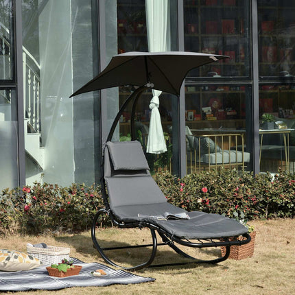 balansoar balansoar balansoar sezlong de relaxare cu acoperis gradina balcon birou gri inchis 185 x 100 x 190 cm