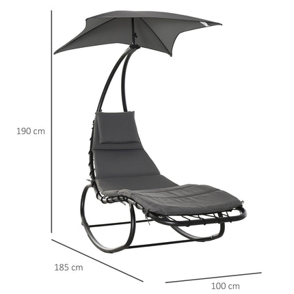 balansoar balansoar balansoar sezlong de relaxare cu acoperis gradina balcon birou gri inchis 185 x 100 x 190 cm