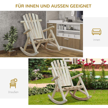 Garden rocking chair – Relaxing natural spruce wood