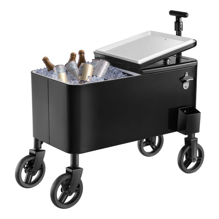 Rolling Cooler Cart, 80 Qt, Telescopic Handle, Wheels