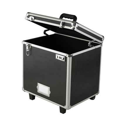 Rolling File Storage Box, Dual Lock, Telescopic Handle