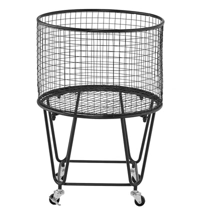 Rolling Laundry Cart, 360 Swivel Wheels, 27 kg Capacity