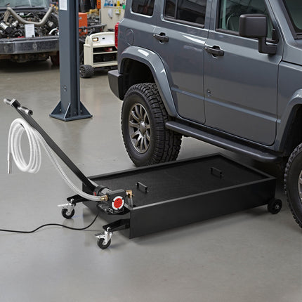 Rolling Oil Drain Pan 20 Gallon with Electric Pump, Hose