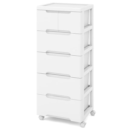 Dulap de depozitare pe roți cu 6 sertare, material PP