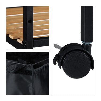Raft rulant pentru baie cu sac de rufe