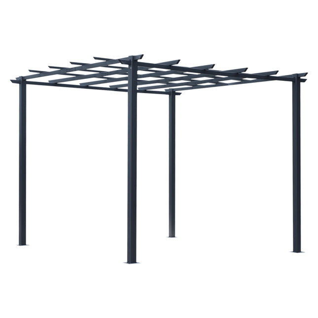 Pavilion de trandafiri Arc stabil pentru plante ca spalier, Pavilion de grădină, rezistent la intemperii, metal, negru, 2,97X2,95X2,3M