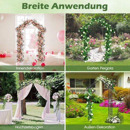 Arc de trandafiri Arc de gradina metalic pentru plante cataratoare Arc de spalier pentru petrecere de nunta in curte 140 x 40 x 223 cm negru