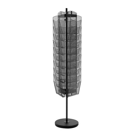Rotating Brochure Display Rack, 30-Pocket Metal Mesh, A4