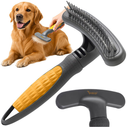 Pieptene rotativ pentru câini și pisici – cu două rânduri de dinți, ergonomic