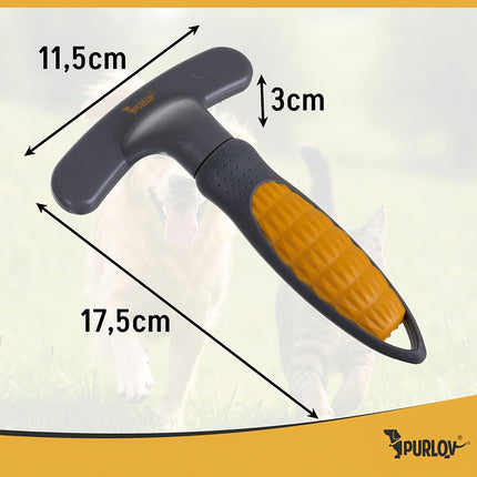 Pieptene rotativ pentru câini și pisici – cu două rânduri de dinți, ergonomic
