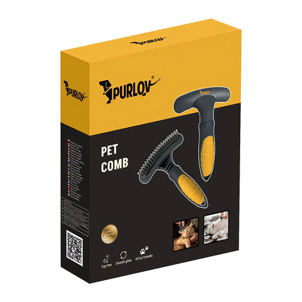 Pieptene rotativ pentru câini și pisici – cu două rânduri de dinți, ergonomic