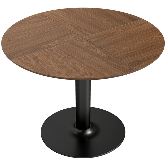 Masă rotundă, 110 cm, MDF și oțel, 6 locuri