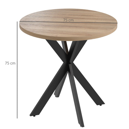 Masă rotundă, 75 cm, 2-4 locuri, MDF maro