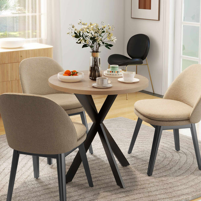 Masă rotundă, 75 cm, 2-4 locuri, MDF maro