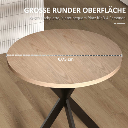 Masă rotundă, 75 cm, 2-4 locuri, MDF maro